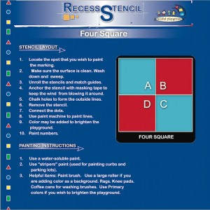 Four Square Playground Stencil